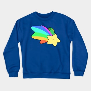 Rainbow Shooting Star Chameleon Crewneck Sweatshirt